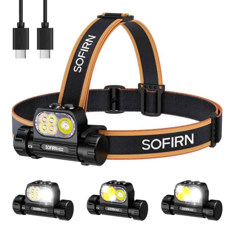 Sofirn HS22 ヘッドライト 充電式 2500ルーメン超高輝度 フラッド&amp;スポットライト搭載LED 2700K-6500K色温度調節可能 デュアルスイッチ操作 安全帽・キャンプ・ランニング・防災対応高輝度＆長時間照明：強力な2500ルーメンの明るさで、暗い道や作業スペースをしっかり照らします。高輝度モードでも安定した照明性能を発揮し、夜間のハイキングやキャンプ、暗所での作業にも頼れる相棒です。調整可能な色温度（2700K～6500K）：状況に合わせて照明を調整可能。近距離作業時の目の疲労を軽減する温かい色温度や、視認性や詳細が重要な場面で最適な冷たい光に切り替えることができます。トリプルビームモード：集光スポットライト、広範囲フラッドライト、または両方を組み合わせたデュアルビームモードの間を簡単に切り替えます。先を見渡す際や近距離作業時でも、HS22は状況に合わせて適応します。長時間使用に最適な快適なフィット感：バランスの取れたデザインと調整可能なヘッドバンドにより、長時間使用でも安全で快適なフィット感を提供します。頑丈な構造は、衝撃や落下、過酷な屋外環境にも耐えます。クイック調整用のデュアルボタンコントロール：2つの独立したボタンで、照明モードと明るさレベルに直接アクセス可能。不要な設定をスキップできます。手袋を着用した状態でも直感的に操作できるよう設計されています。