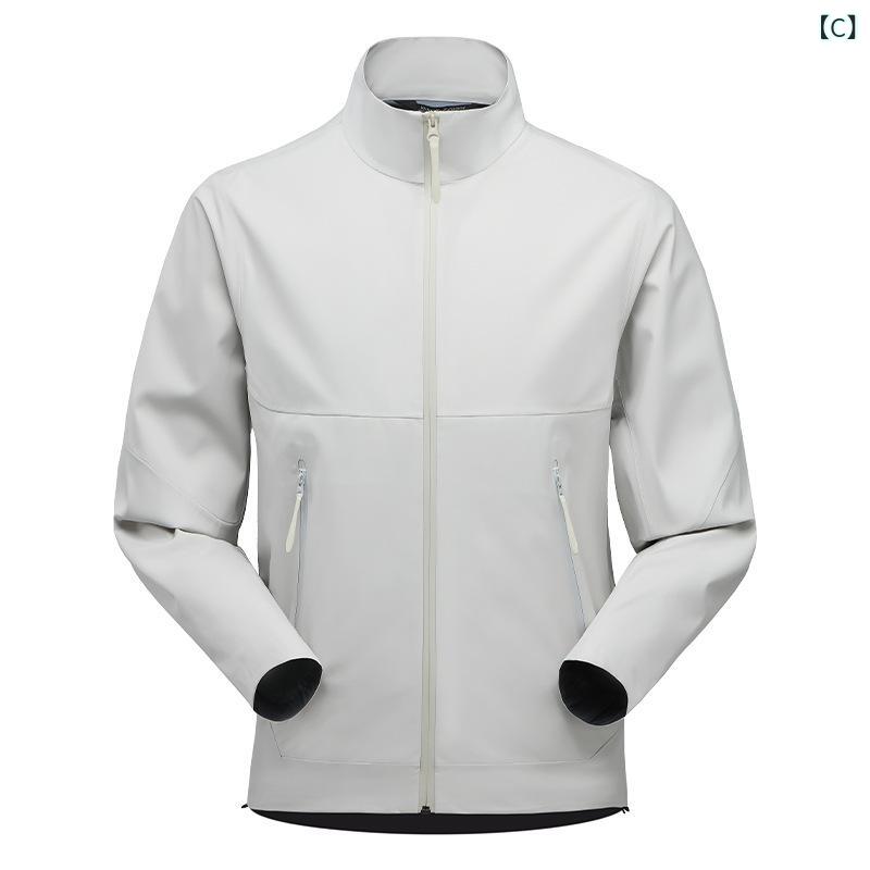 マウンテンパーカー メンズ レディース 男女兼用 ウィンドブレーカー ジャケット アウター 撥水 防風 登山服 ライトアウター ブルゾン ジップアップ フードなし スタンドカラー 秋物 春秋 登山 キャンプ アウトドア 軽量 無地 ブラック グレー astershop-10556202 アスターショップ サンプル画像3
