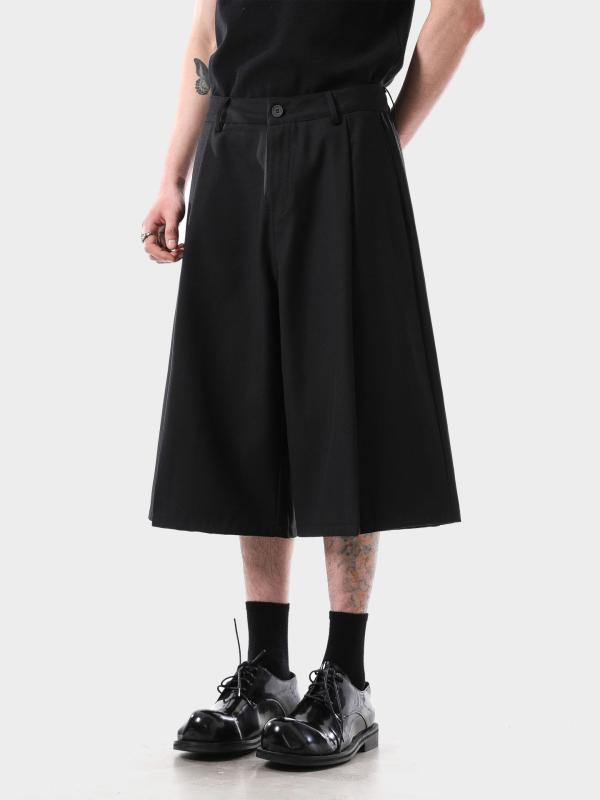 ・カテゴリ: 七分パンツ・スタイル: 簡約・主な素材: ポリエステル80%、レーヨン20%・パンツ丈: 七分・パンツタイプ: ワイドレッグ・伸縮性: 無弾性・カラー展開: ブラック、グレー・サイズ展開: S、M、L、XL、2XL
