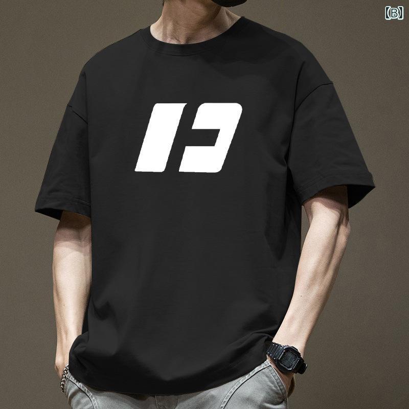 メンズ Tシャツ 短袖 綿 素材 幅広 シルエット ルーズフィット 日常使い カジュアル スタイル 透気性 快適 百搭 セットアップ 白色 黒 卡其 幾何学 プリント 円領 セットアップ トップス 夏 春夏 オールシーズン ファッション 都市 スタイル astershop-10460766 アスターショップ サンプル画像3