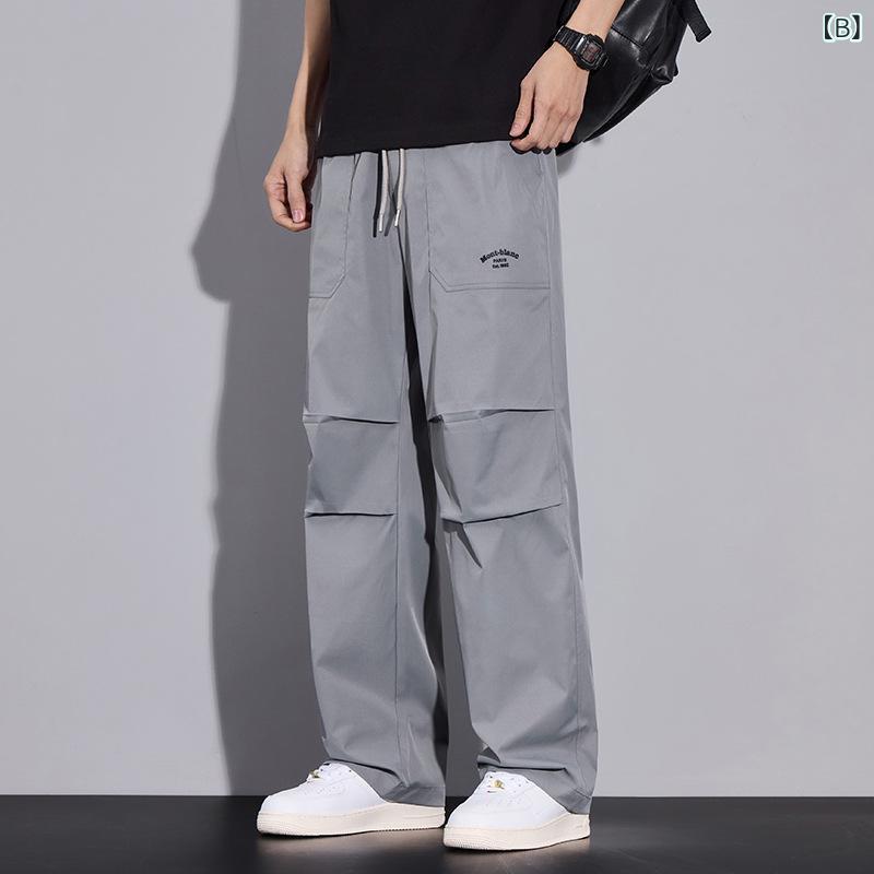 アスターショップの工装裤 メンズ 休闲裤 カーゴパンツ 登山パンツ ワークパンツ ボトムス ロングパンツ 春夏 撥水 防風 アウトドア 登山 傘兵パンツ スポーツ カジュアル 通気性 タック 微ストレッチ ポリエステル ブラック グレー カーキ｜アングル3