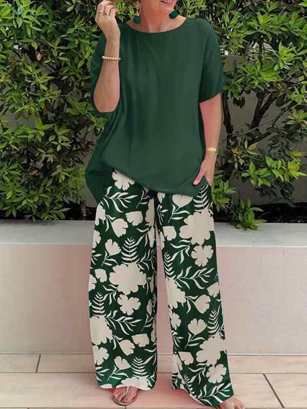 ・カテゴリ: 女性Tシャツパンツセット・スタイル: 気質通勤・気質優雅・主な素材: ポリエステル95%以上・スパンデックス30%以下・柄: プリント・カラー展開: グリーン、オレンジ、ダークブルー、ブラック・サイズ展開: S、M、L、XL、XXL、XXXL、XXXXL・袖丈: 3分袖・パンツ丈: ロング・袖タイプ: 標準袖・セットスタイル: パンツセット・適用シーン: カジュアル・適用性別: 女性・商品タイプ: カジュアルセット