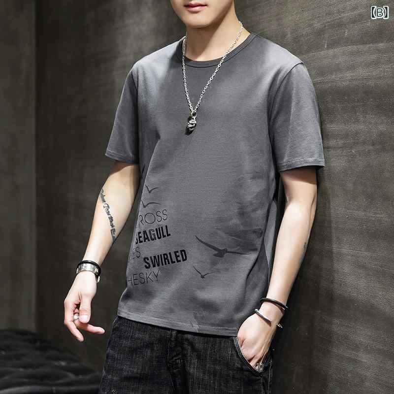 Tシャツ メンズ 半袖 グラデーション 丸首 クルーネック トップス ゆったり シルエット カジュアル 春夏 astershop-10728183 アスターショップ サンプル画像3