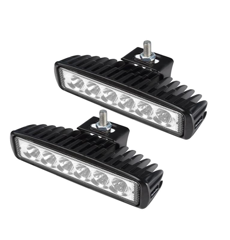 AutoGo LEDワークライト 18W 6LED 作業灯 LEDライトバー 狭角タイプ 6連10-30VDC対応(12V/24V兼用) 防水・防塵・耐衝撃・長寿命 オフロード・機械・自動車・トラック用品 車外灯 汎用作業灯【2個セッ