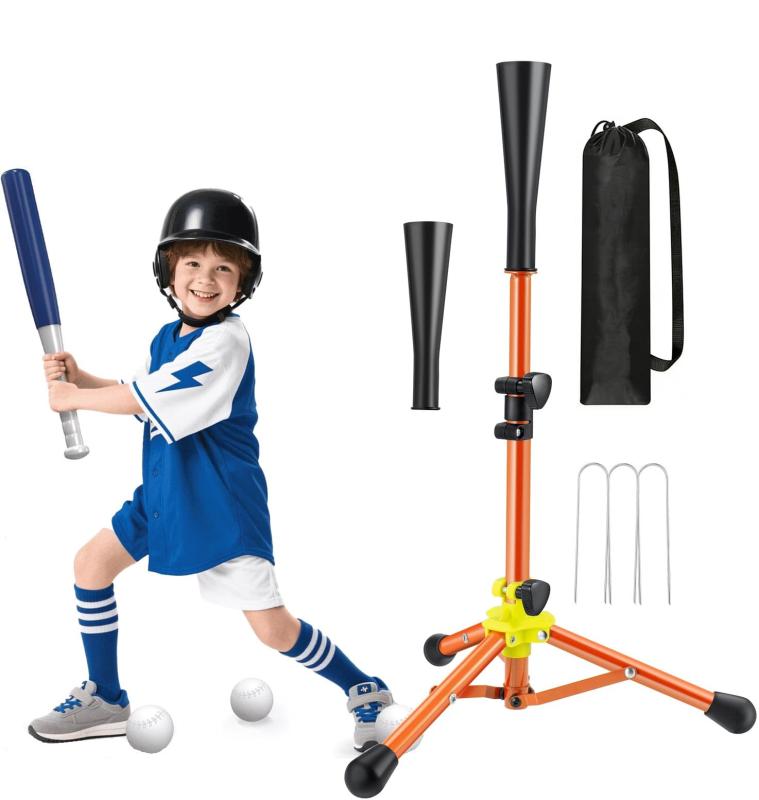 野球 子供 バッティングティー 52～80cm バッティング ティーバッティング 練習 打撃 軟式 硬式 少年野球 ソフトボール 素振り トレーニング baseball tee安定性 高さ 調整 持ち運び 収納袋 交換