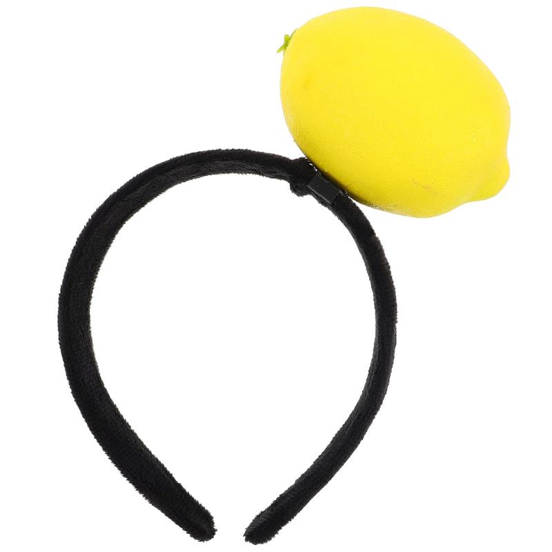  レモン フルーツ ヘアバンド 面白い ヘアフープ ソフト素材 キッズ 大人用 パーティー ドレスアップアクセサリー 7.87X5.12X1.97インチ