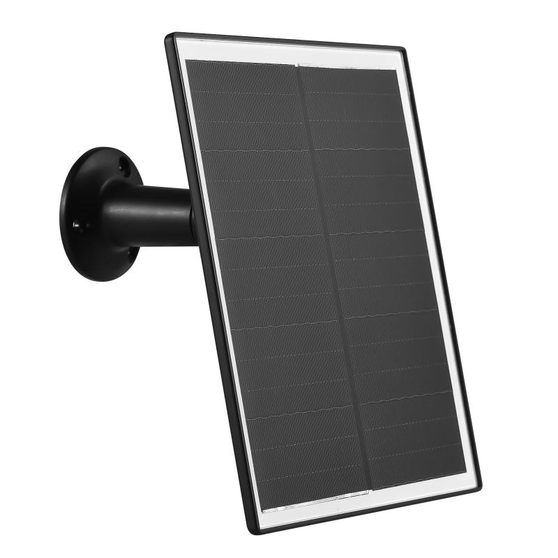 10W ソーラーパネル セキュリティカメラ用 5V マイクロUSBポートカメラソーラーパネル充電器 IP65防水/9.84フィートケーブル/360度調整可能なブラケット付き ブラックマイクロUSB