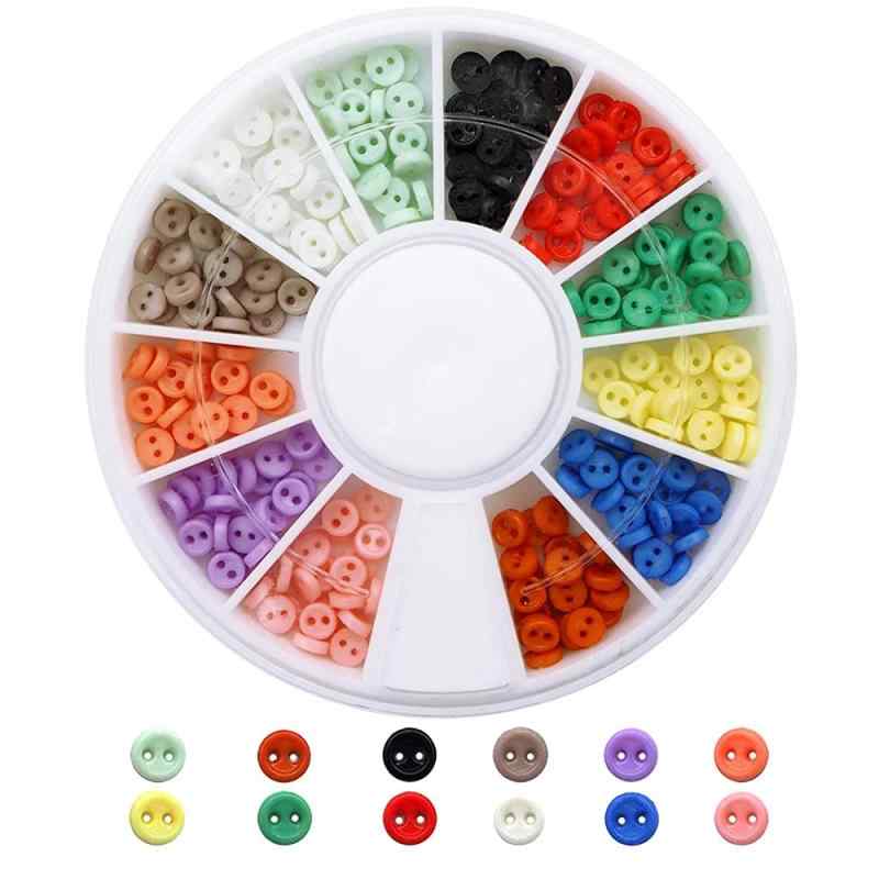 sempiterno 300個ミニチュア 極小プラスチックボタン 2つ穴 3mm ぬいぐるみ 服 人形の服の部品 DIYぬいぐるみ工芸品手作り部品 (12色混合300個セット,3mm)