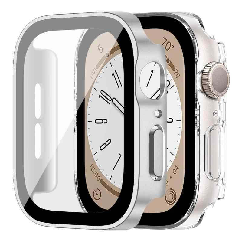 【2枚入り 】ケース コンパチブル Apple Watch 8/7 41mm 45mm コンパチブル Apple Watch SE/6/5/4 40mm 44mm、全面保護 強化ガラス HD 透明度を備えた電気メッキ バンパー ケース装着簡単 耐衝撃 指紋防止 傷対応機種: コンパチブル Apple Watch 8/7 ケース 41mm 45mm コンパチブル Apple Watch SE/6/5/4 ケース 40mm 44mmプレミアム素材：コンパチブルApple Watch 8/7/SE/6/5/4用スクリーンプロテクター付き電気めっきフレーム。高性能PC素材で作られており、耐久性があり、超薄型で軽量です。万能保護: 耐久性のある PC ケースと強化ガラス スクリーン プロテクターが画面とエッジを完全にカバーし、時計を傷、衝突、偶発的な落下から保護します。高度なプロセス：絶妙な職人技により、顔料が素材に深く浸透します。 その結果、コンパチブルApple Watch Series 8/7/SE/6/5/4 アクセサリの保護ケースの色と光沢が長持ちします。カスタマー サービス: コンパチブルApple Watch SE/6/5/4 用 40mm ケース、コンパチブルApple Watch SE/6/5/4 用 44mm ケース、コンパチブルApple Watch 8/7 用 41mm ケース、コンパチブルApple Watch 8/7 用 45mm ケース 、ご注文前にデバイスのモデルをご確認ください。 また、何か問題がございましたら、お気軽にお問い合わせください。お客様に楽しいショッピング体験をしていただけるよう最善を尽くします。