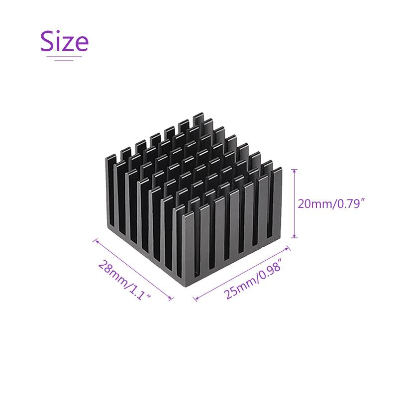 アスターショップのDMiotech 5個入り 28 x 28 x 20 mm アルミ合金ラジエーター 電子クーラーラジエーター 散熱器 MOS用 ICチップ用｜アングル3