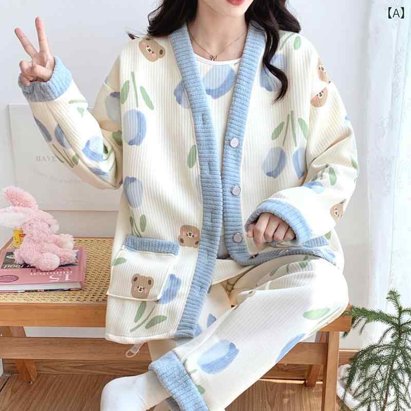 パジャマ レディース 3点セット マタニティ 産後用 授乳服 授乳口付き エアコット...