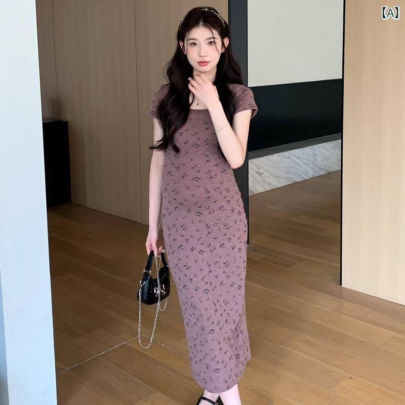 ワンピース レディース マタニティ 半袖 春夏 おしゃれ 妊婦服 膝丈 ひざ丈 シンプル カジュアル 無地 通勤 普段着 体型カバー 着痩せ