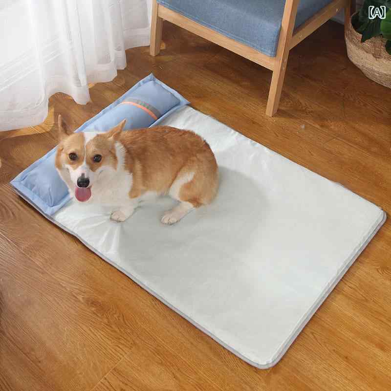 ペット マット 接触冷感 冷却 クールマット ペット用 ソファマット 地マット 犬 猫 オールシーズン ひんやりマット 洗える 柔らかい 快適 おしゃれ・素材: ポリエステル・製品カテゴリー: 冷却マット・カラー展開: 淡ブルー（薄手・厚さ1.7cm）, 淡ブルー（厚手・厚さ4cm）・サイズ展開: S:45*35, M:67*47, L:97*66, XL:117*70・お手入れ方法: 拭き取り・機能: 通気性・設置方法: 工具不要・使用シーン: 多用途・適用品種: ミニ犬, 小型犬, 中型犬