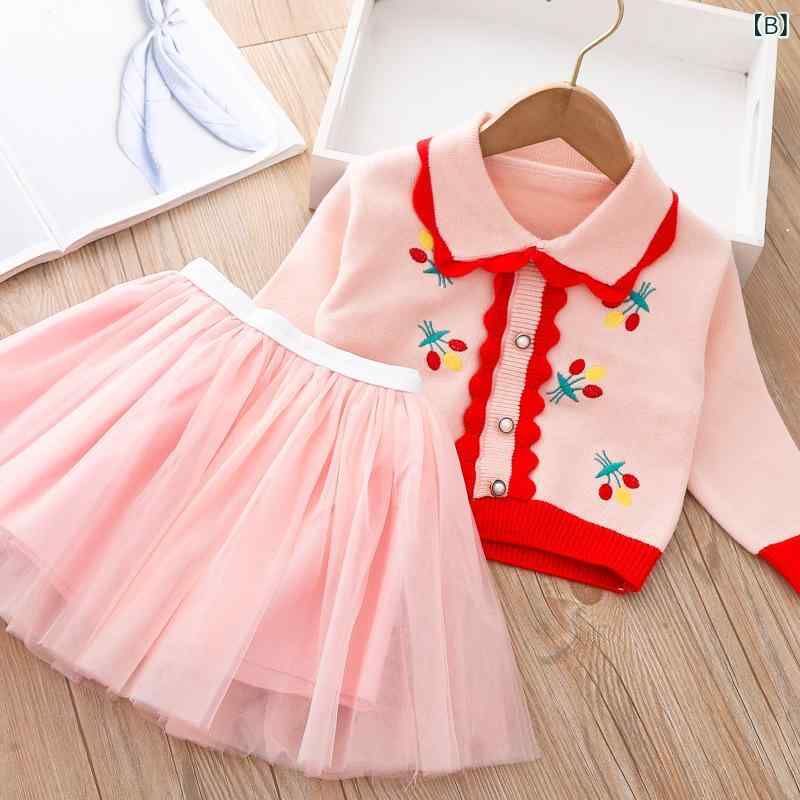 アスターショップのニット キッズ 女の子 秋冬 セットアップ セーター スカート 長袖 韓国子供服 子供服 2点セット 上下セット おしゃれ かわいい｜アングル3