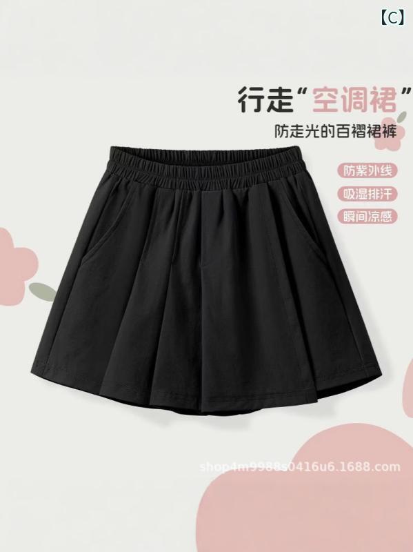 キュロットスカート キッズ 女の子 プリーツスカート キュロットパンツ 子供服 ボトムス ショートパンツ プリンセス風 運動 スポーツ 通気性 防犯 ガールズ ジュニア 夏服 astershop-10627338 アスターショップ サンプル画像3