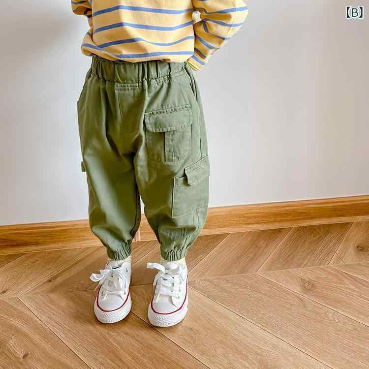 ロングパンツ キッズ 男の子 女の子 春 カジュアルパンツ ワークパンツ ズボン ゆるパンツ テーパードパンツ ボトムス astershop-10630181 アスターショップ サンプル画像3