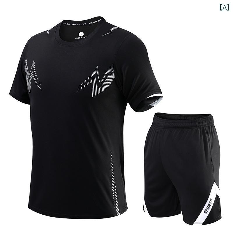セットアップ メンズ 男性用 Tシャツ 半袖 ハーフパンツ 短裤 上下セット スポーツウェア 運動着 トレーニングウェア 部屋着 ルームウェア 大きいサイズ 吸湿速乾 通気性 伸縮性 軽い 軽量 カジュアル 春夏 サマー
