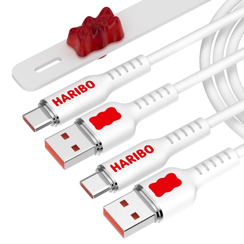 Haribo USB-C to USB-A ケーブル【最大18W急速充電】 最大18W（5V/3A、9V/2A）の出力で、ノートPCやタブレットなどの高電力デバイスをスピーディーに充電