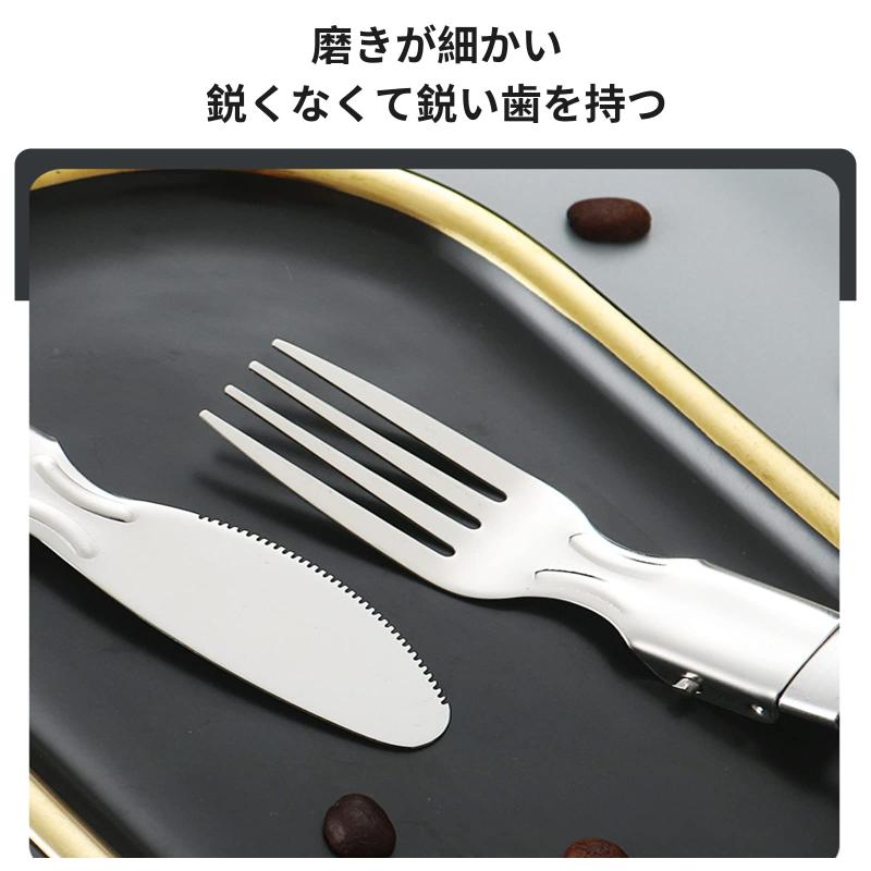 折り畳み式 カトラリー 箸 折りたたみ スカトラリー食器セット 耐久性のあるステンレス鋼製器具 キャンプ用品 锖びない 超軽量 アウトドア キャンプ 食器 (スプーン/フォーク/ナイフ/割り astershop-10670279 アスターショップ サンプル画像3