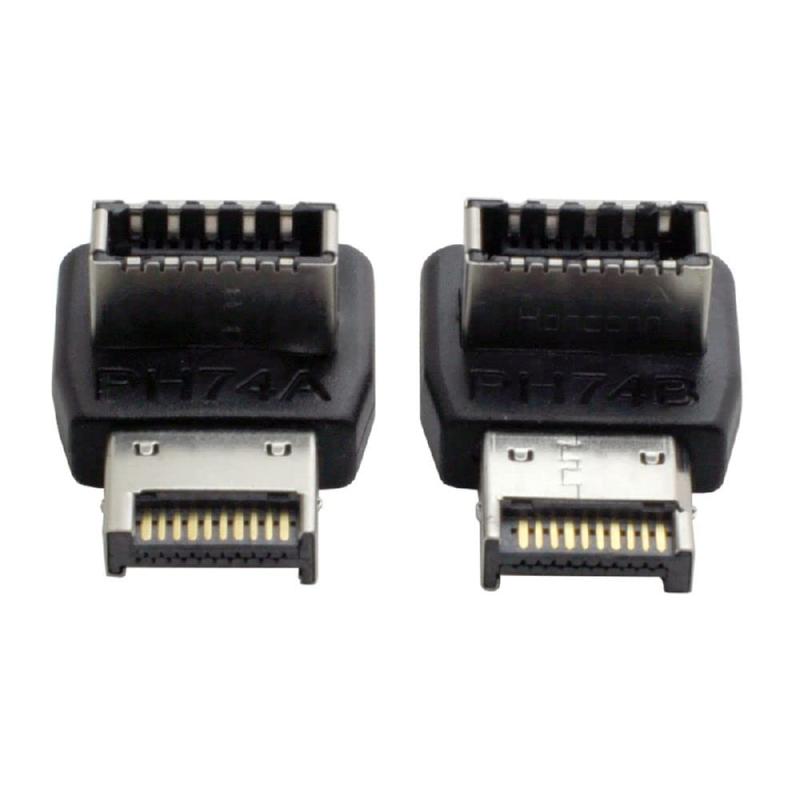 cablecc オーバーモールド USB 3.1 フロントパネルヘッダー オス-メス Type-E マザーボード拡張データアダプター 2個