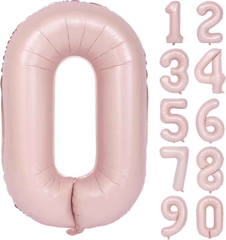 数字 バルーン ピンク 40インチ ライトピンク 数字0 風船 誕生日 飾り付け ピンク ナンバーバルーン ハッピーバースデー 記念日 パーティー ウェディング (0,ピンク)