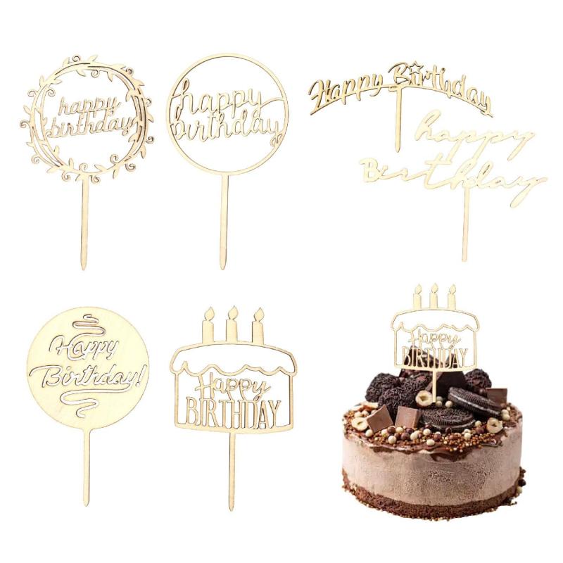 KKLM ケーキトッパー 誕生日 6点セット ケーキ飾り ケーキトッパー 誕生日用 メッセージカード デコレーション用品 Happy Birthday ハッピーバースデー バースデーパーティー ケーキ装飾 パーテ