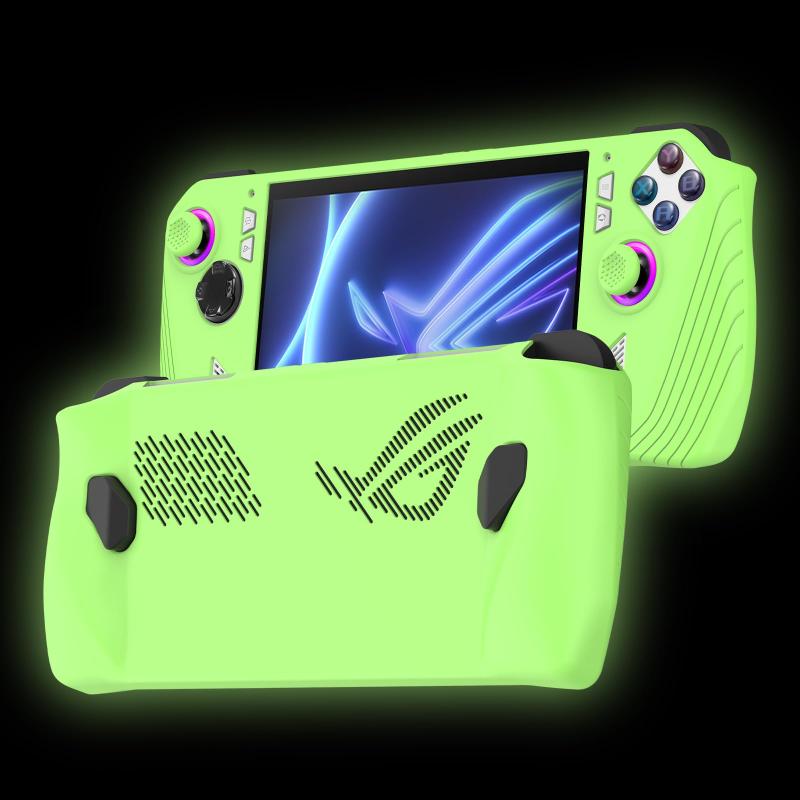 アスターショップのXZSJ ケース 对応 Rog Ally, シリコン製 保護カバー 耐衝撃 落下防止 キズ防止 滑り止め 4つのジョイスティックキャップアクセサリ付き｜アングル3