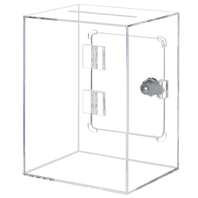 Acrílico transparente NUOLUX Piggy Bank con llave Piggy Bank Bills & Coins Almacenamiento Clear Saving Box 20X15X12Cm Promoción de hábitos de ahorro para el hogar