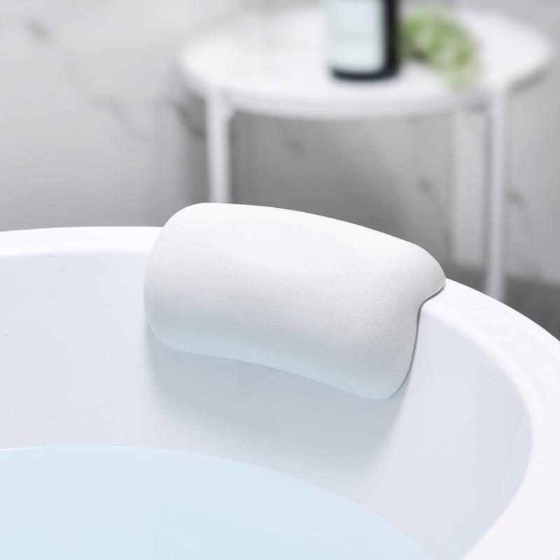 Guluto バスピロー お風呂枕 お風呂 まくら 首 サポートに 防水 滑り止め付き 吸盤付きまくら 快適 便利 バス枕 バスグッズ リラックスに最適 お風呂グッズ スパギフト (ホワイト)