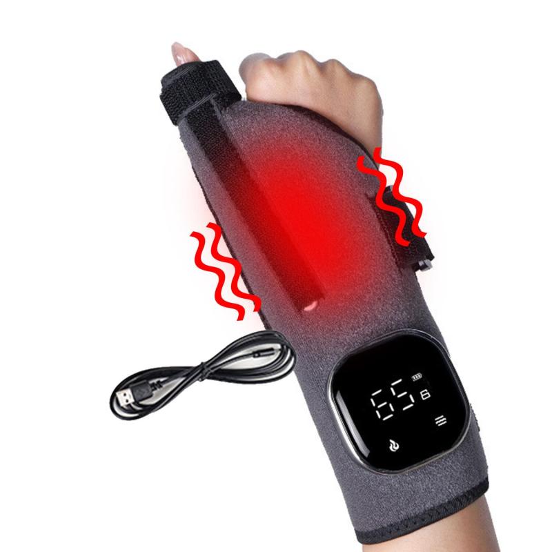「65℃・60℃・55℃恒温＆振動5階段」 MACOLAUDER 手首サポーター 3000mAh 温感サポーター ヒーター手袋 usb充電式 腱鞘炎 手根管症候群 腕 電熱 加熱パッド 在宅勤務 テレワーク 女性 男性 ギフト【腱鞘炎の痛みを効 果的に】手首や親指の腱鞘炎は、腱と腱鞘の間で生じる炎症が原因です。本品は親指を固定し摩擦を軽減、自然治癒を促します。内蔵の電熱手首パッドが360°の温熱で、痛みを和らげます【親指固定で根本ケア】腱鞘炎は親指の付け根で発生します。本品の可拆式バネサポートが親指をしっかり固定し、腱と腱鞘の不要な摩擦を防ぎます。指の曲線にフィットする設計で、負担を軽減し、腱鞘の回復をサポートいたします【3段階温度・5階段振動】3段階の温度設定可能（65℃・55℃・45℃）、5段階のレベル設定可能（強から弱まで）、お好みの温度を自由に切り替えます。柔らかい内張りで肌に優しく、男女問わずご自宅やオフィスでお使いいただけます【3000mAh大容量】大型のタッチスクリーンで直感的に操作可能です。好みの温度とモードを設定後は、ロック機能で誤作動を防止いたします。USB充電により最大2時間の連続使用が可能で、コードレスなためご自宅やオフィスで気兼ねなくお使いいただけます【肌に優しくぴったりフィット】ファスナー（マジックテープ）でお好みのきつさに簡単調整可能です。締め付けすぎず、緩すぎない理想的なフィット感を実現します。肌触りの良い柔らかな内裏地が長時間のご使用でも快適です
