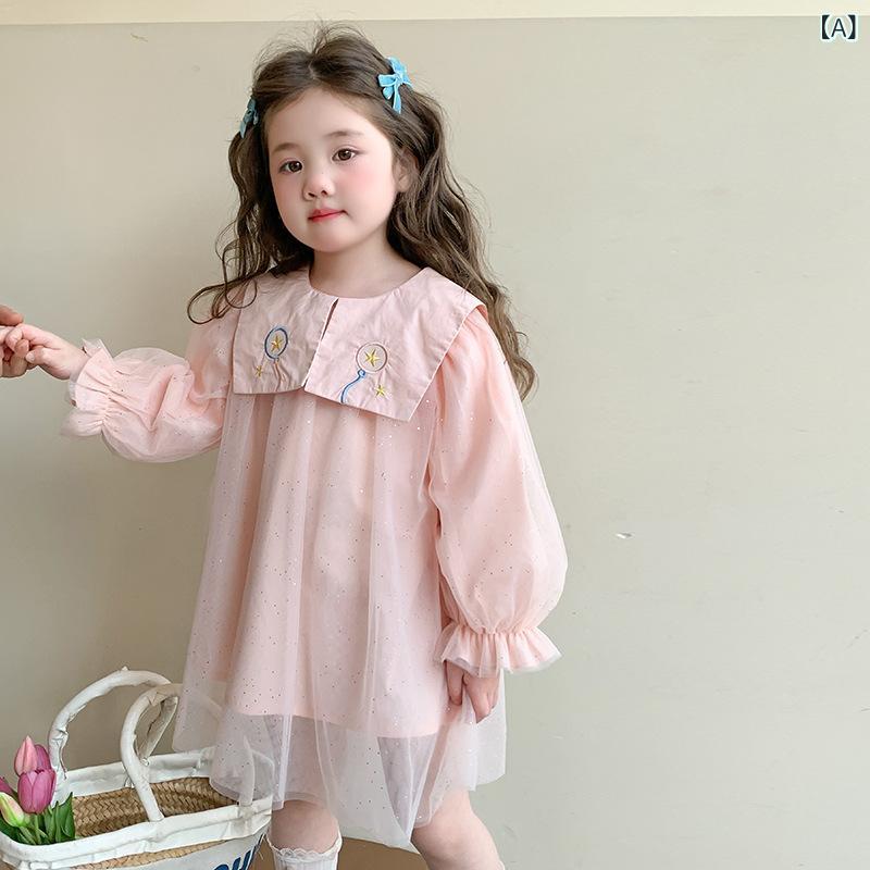 ワンピース 女の子 キッズ 子供 チュール バルーンスカート 長袖 コットン 綿 春秋 おしゃれ かわいい トレンド スタイル プリンセス ドレス お出かけ 発表会 結婚式 通学 通園 デイリー 普段着 レジャー カジュアル astershop-10692047 アスターショップ サンプル画像2