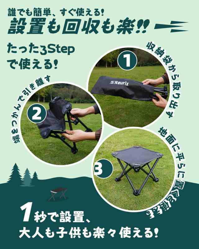 [Neurix] 折り畳み椅子 コンパクト 軽量 折りたたみチェア アウトドアチェア キャンプチェア 収納袋付き astershop-10702951 アスターショップ サンプル画像3