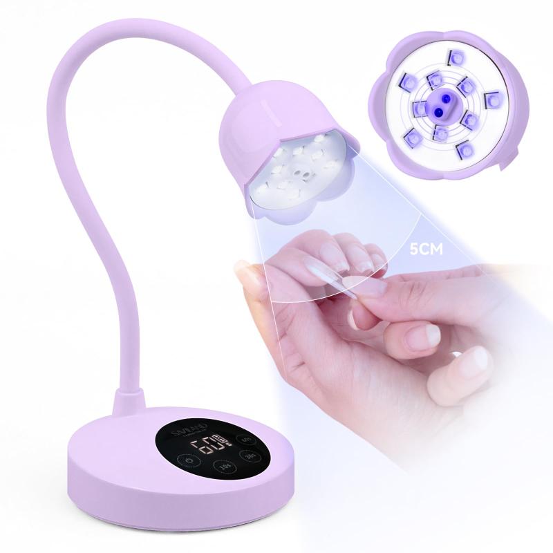 SAVILAND 30W ジェルネイルランプ インテリセンスネイルランプ コードレス UVライト ジェルネイル用 充電式 LED フラッシュ硬化 グースネック UVランプ ジェルネイル 速乾 ネイルサロン ホーム DI
