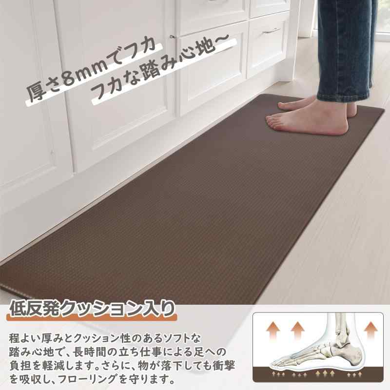 GOFORIT キッチンマット 拭ける 低反発 クッション 台所 マット astershop-10707189 アスターショップ サンプル画像3