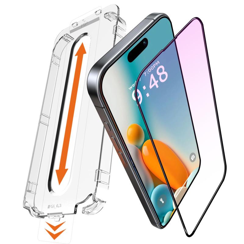 sx 対応 いphone17 Air 用の ガラスフィルムブルーライトカット【軍用規格航空材料&amp;ガイド枠付き】いphone 17 air 用の ガラスフィルム耐衝撃·硬度10H 自動吸着 全面保護 気泡レス アイフォン17 🛡️ 最高峰の強度：軍用規格航空材料 &amp; 10H硬度: 衝撃に強い軍用規格（ミリタリースペック）の航空ガラスを採用。さらに表面の強化ガラスは硬度10Hを実現し、キーや硬貨などの日常的な擦れによるスクラッチから画面を確実にガード。落下時の衝撃や画面の飛散防止にも優れた耐久性を発揮します。👁️ ブルーライト最大95%カットで目に優しい視界を: スマホの長時間使用による目の疲れや睡眠への影響が気になる方に。特殊コーティングにより有害なブルーライトを最大95%カット。画面の色味を極端に変えず、自然な視界を保ちながら目への負担を軽減します。(ご注意：ブルーライトカット加工では、使用する素材によって色と画像が若干異なる場合がございます。例えば、横から见ると透明で、白い背景は薄黄色に见える。改版後は無色青色接着剤なので、無色透明によく似ています。事前ご了承ください)✨ ストレスフリー施工：ガイド枠付きで自動吸着・気泡レス: 面倒な位置合わせや気泡入れが苦手な方も安心。専用ガイド枠（アライメントフレーム）付属でピタリと正確に設置可能。フィルムの自動吸着技術が気泡を自動的に追い出し、初心者でもプロのような気泡レス施工を実現します。🧼 快適な使用感：高光沢・指紋防止・3重防御コート: 画面本来のクリアで高光沢な発色をキープ。特殊なオレオフォビック（撥油）コーティングにより、指紋や油汚れを大幅に軽減し、拭き取りもラクラク。スクラッチ防止（耐傷性）、飛散防止（耐衝撃性）と合わせた3重の防御コートで美しさと機能性を両立。📱 極薄0.25mm &amp; カーボン極細黒縁でデザイン性向上: タッチ感度や画面の鮮明さを損なわない驚異の薄さ0.25mm。縁には高級感のある極細カーボン繊維ブラックフレームを採用。 17の洗練されたデザインを邪魔せず、端末全体をすっきりと保護します。
