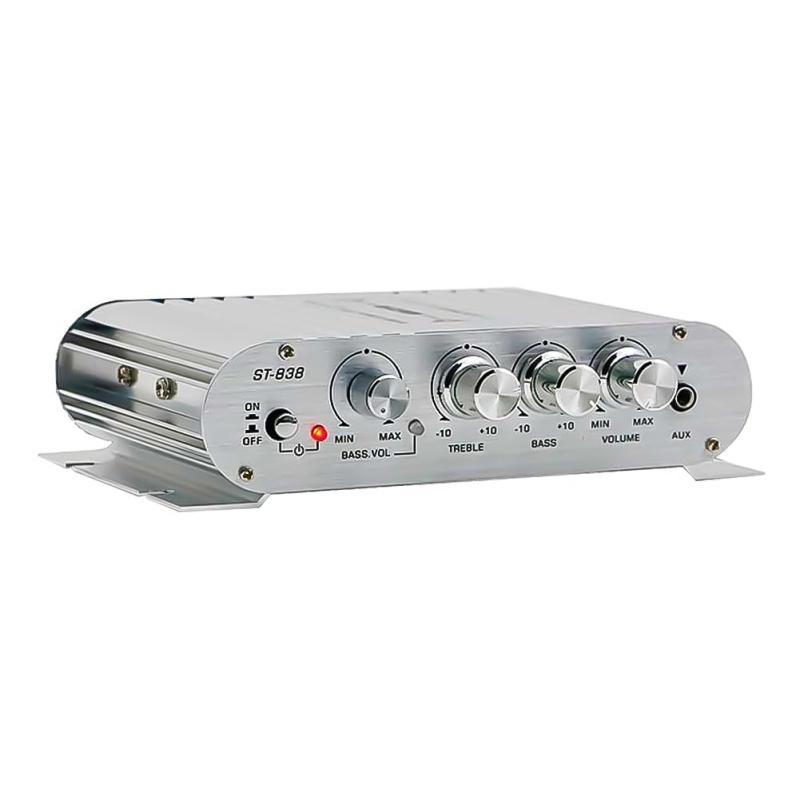 Xsdjasd -838 HiFi 2.1 チャンネル パワーアンプ 802 ステレオ ベース サウンドアンプ サブウーファー出力付き ホームオーディオアンプ ホワイト