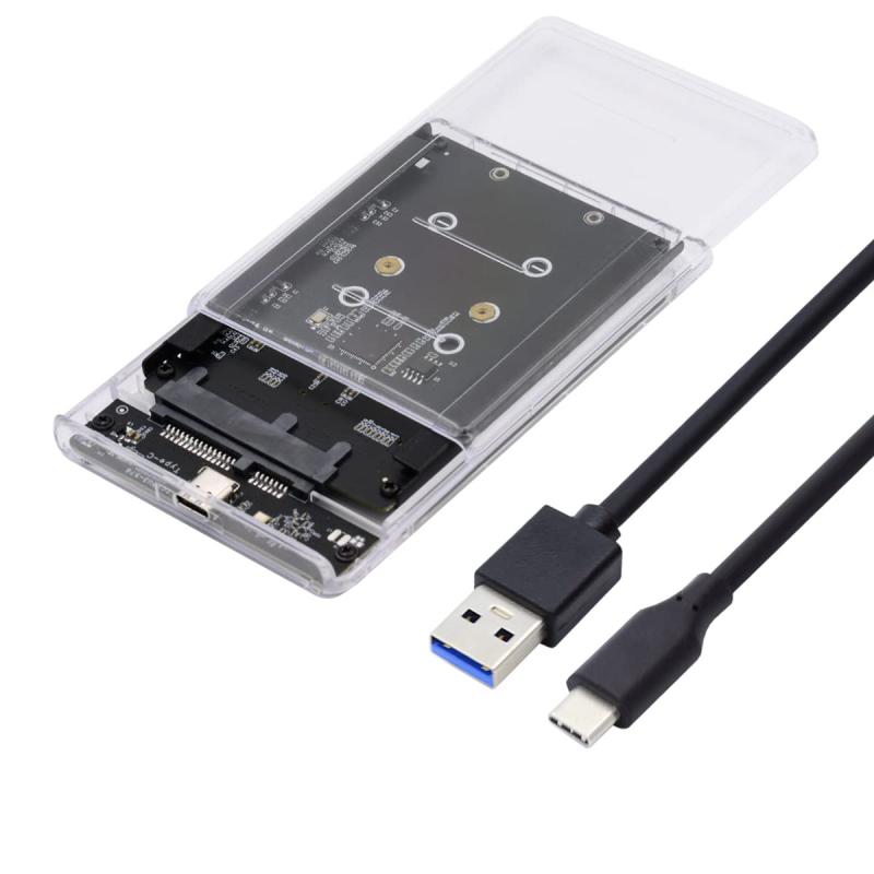 Xiwai デュアルMSATA NGFF SSDカード JBOD Raid0 スパンブリッジからUSB3.0 Type-C USB-C 2.5インチ SATAコンボエンクロージャー。