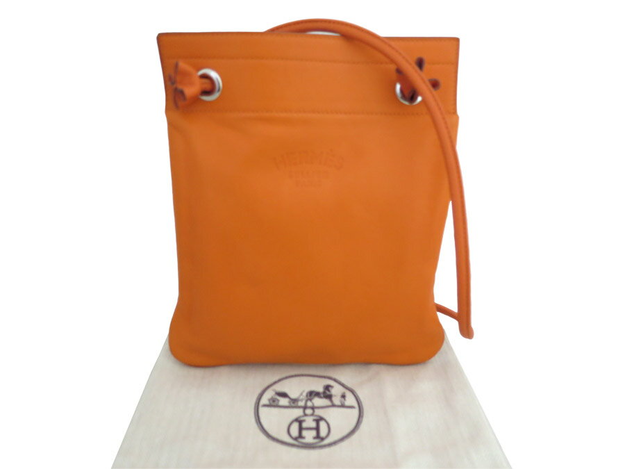 エルメス HERMES 斜め掛けショルダーバッグ アリーヌ ミニ レザー オレンジ ユニセックス 送料無料【中古】 e54992a