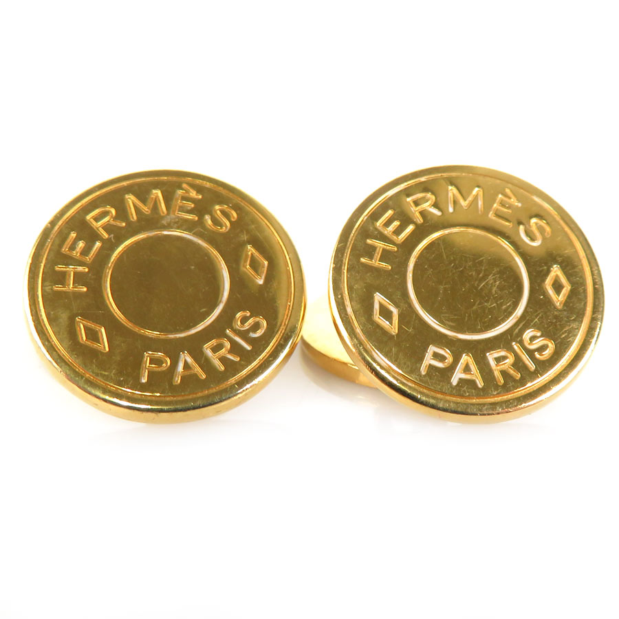 エルメス HERMES カフス BIJOUTERIE FANTAISE セリエ メタル ゴールド メンズ 送料無料【中古】 e55500a