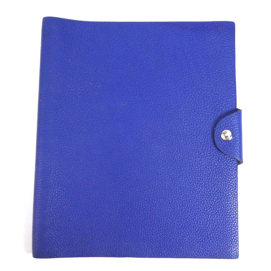 エルメス HERMES ノートカバー ユリス レザー ブルー ユニセックス 送料無料【中古】 e55910