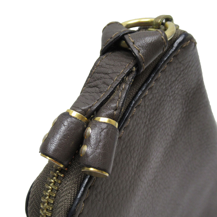 クロエ Chloe ラウンドファスナー長財布 レザー ブラウン レディース 送料無料【中古】 t18917a