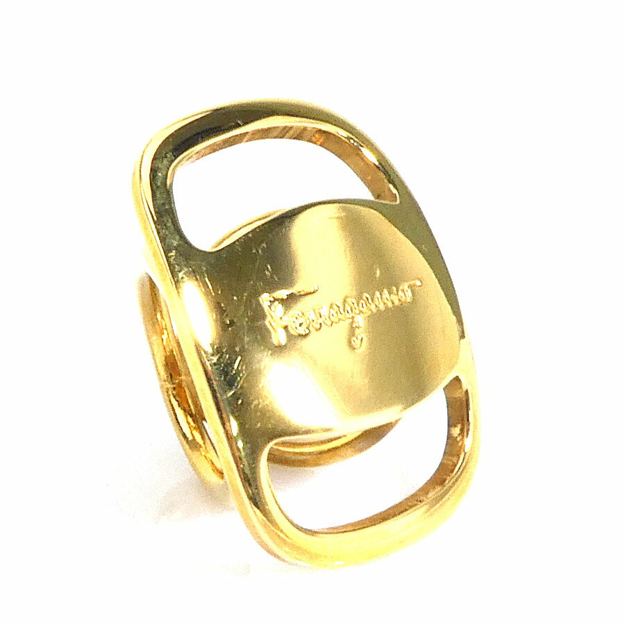 サルヴァトーレフェラガモ Salvatore Ferragamo スカーフリング ヴァラ メタル ゴールド レディース 送料無料【中古】 e56237f