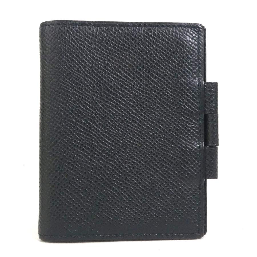 エルメス HERMES 手帳カバー レザー ブラック ユニセックス 送料無料【中古】 e56393g