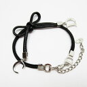 クリスチャンディオール Christian Dior ブレスレット レザー/メタル ブラック レディース 送料無料【中古】 t19011a