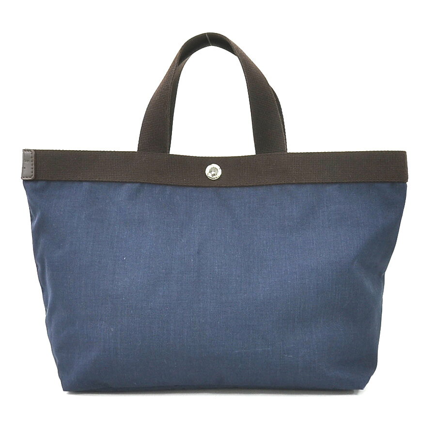エルベ シャプリエ Herve Chapelier ハンドバッグ トートバッグ キャンバス ネイビー レディース 送料無料【中古】 55298f