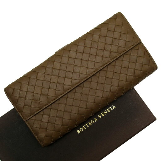 ボッテガヴェネタ BOTTEGAVENETA 二つ折り長財布 イントレチャート レザー ブラウン ユニセックス 送料無料【中古】 t19041g ボッテガヴェネタ BOTTEGAVENETA 二つ折り長財布 イントレチャート レザー ブラウン ユニセックス 送料無料【中古】 t19041g
