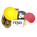 フェンディ FENDI ラケットカバー 卓球セット レザー イエロー ユニセックス 送料無料【中古】 r9801g