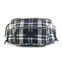 サンローラン SAINT LAURENT ボディバッグ ウエストポーチ ウール ブラック×ホワイト ユニセックス 581375 送料無料【中古】 h29925k