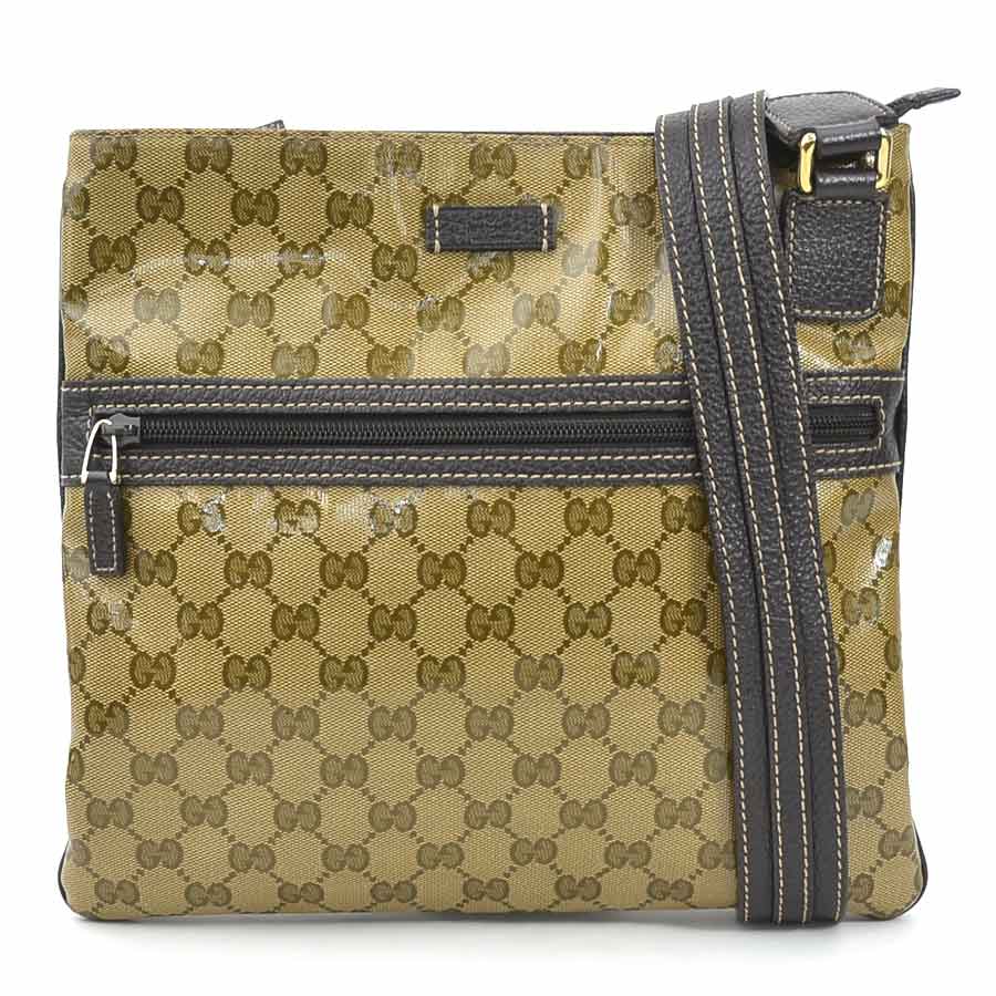 グッチ GUCCI 斜め掛けショルダーバッグ GGクリスタル PVC/レザー ブラウン ユニセックス 264217 送料無料【中古】 e57738a