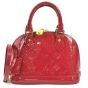 ルイ ヴィトン LOUIS VUITTON ハンドバッグ 斜め掛けショルダーバッグ モノグラムヴェルニ アルマBB パテントレザー マゼンタ ゴールド レディー...